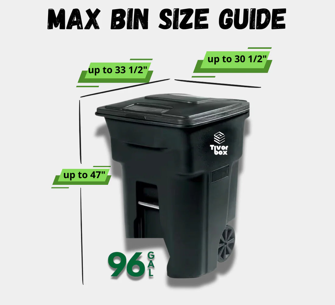 Outdoor Trash Can Enclosure – Weatherproof Garbage Bin Storage Shed, Fits 96 Gallon Bins